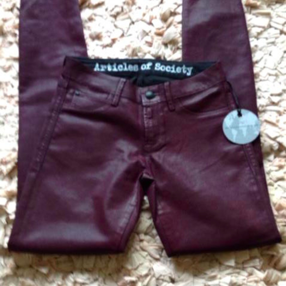 Articles Of Society 'Mya' Coated Skinny Jeans - Picture 2 of 7